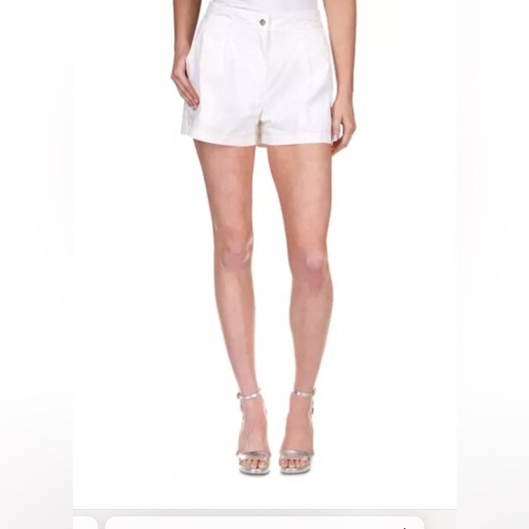 NWT Michael Michael Kors Shorts White 100% Cotton Poplin Summer High Rise - Picture 1 of 12